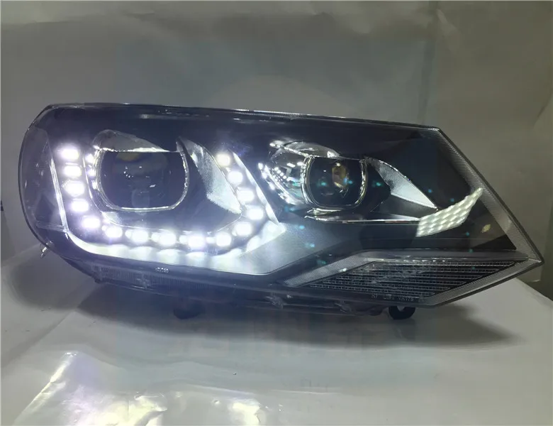 

Fit for Volkswagen Touareg Headlight assembly modified Q5 lens LED eyes on line lamp xenon lamp light double len