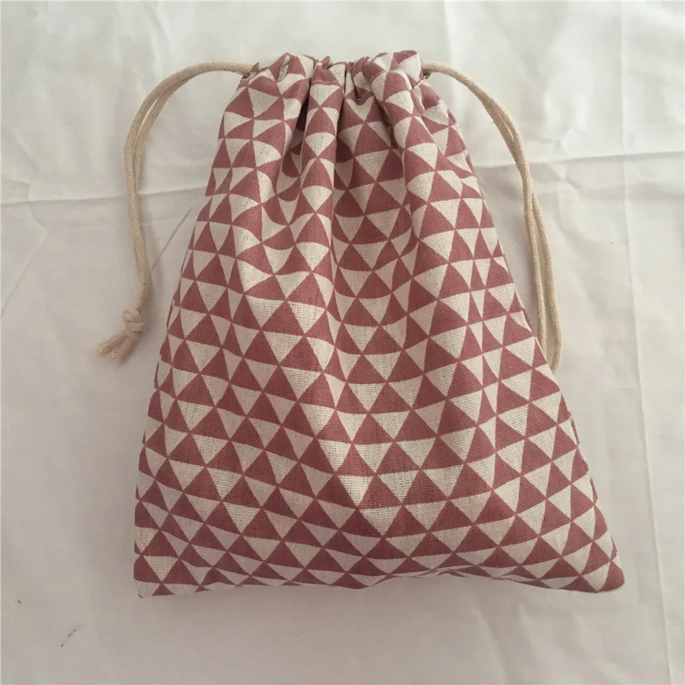 

YILE 1pc Cotton Drawstring Bag Multi-purpose Organizer Pouch Party Gift Bag Mini Triangle 190111d