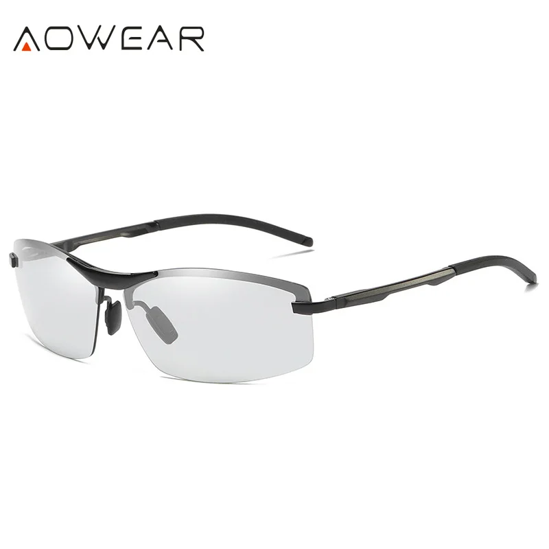 7050D Black AOWEAR, фотохромные солнцезащитные очки, мужские поляризационные HD очки-хамелеоны, очки для дневного и ночного вождения, солнцезащитные очки gafas de so - Цвет линз: 7050D Black