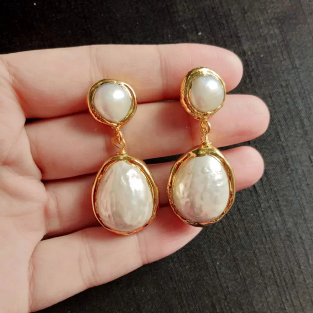Женские серьги с натуральным жемчугом подвески Largos Bijoux Femme модные женские Brinco