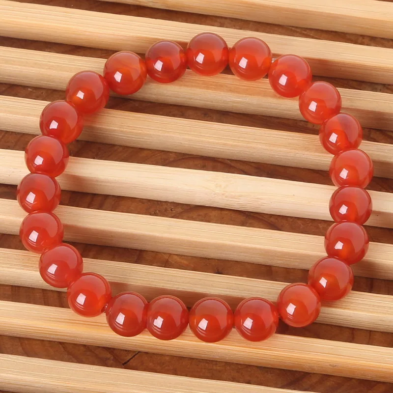 Горячая Распродажа натуральный браслет из натурального камня 8 мм красные бусины