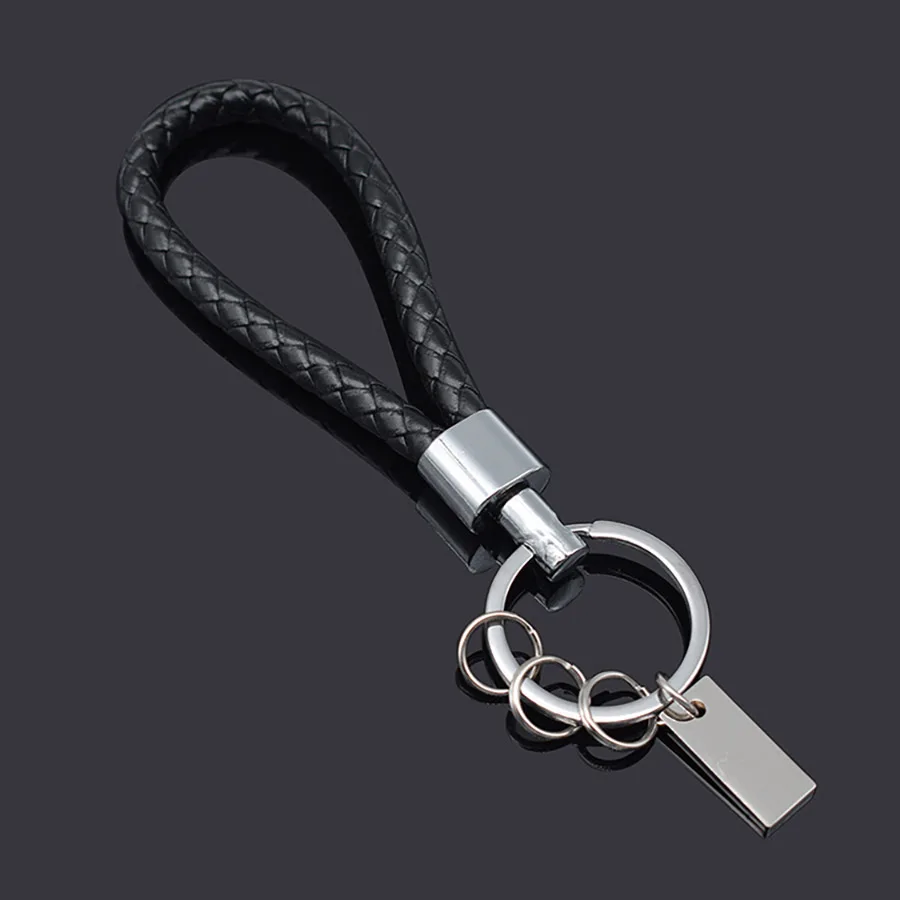 High grade Hand Woven Leather Buckle Car Keychain Keyring Retro Auto Key Rings For Audi BMW Benz Mazda Toyota Renault | Автомобили и