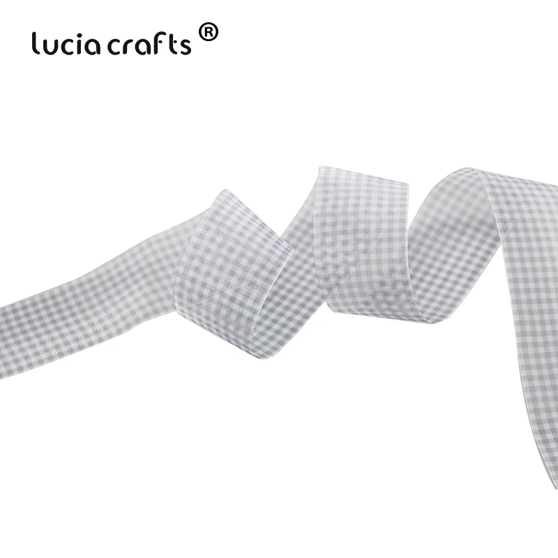 Lucia crafts 5 ярдов/6 ярдов 40 мм органза ленты для Свадьбы вечерние украшения сетчатая лента бант для волос подарочная упаковка аксессуары P0304 - Цвет: Color3   5yards