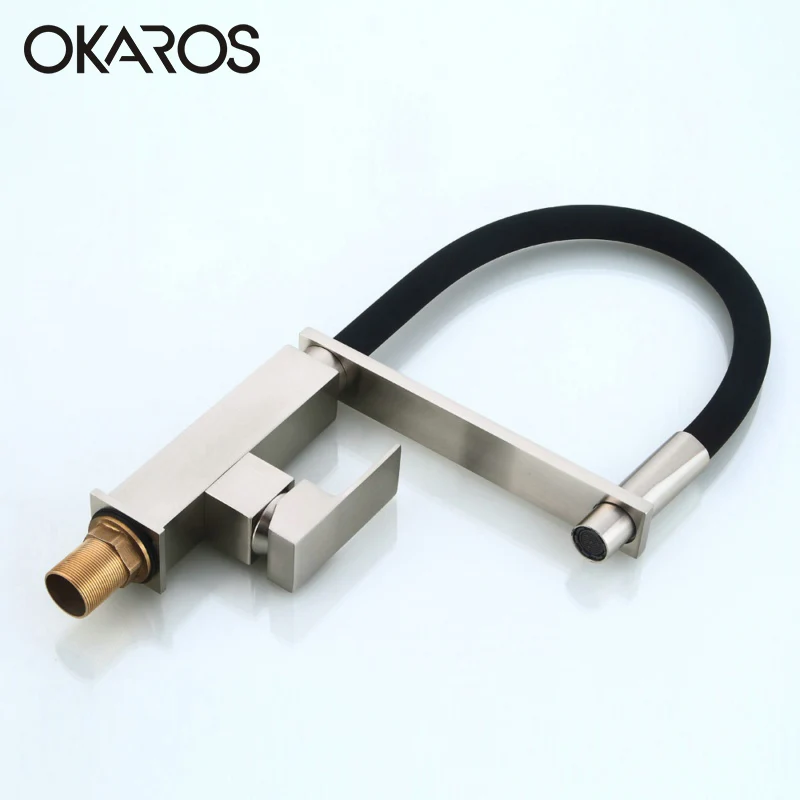 OKAROS новейший кухонный кран выдвижной вращение на 360 градусов никель Матовый ORB