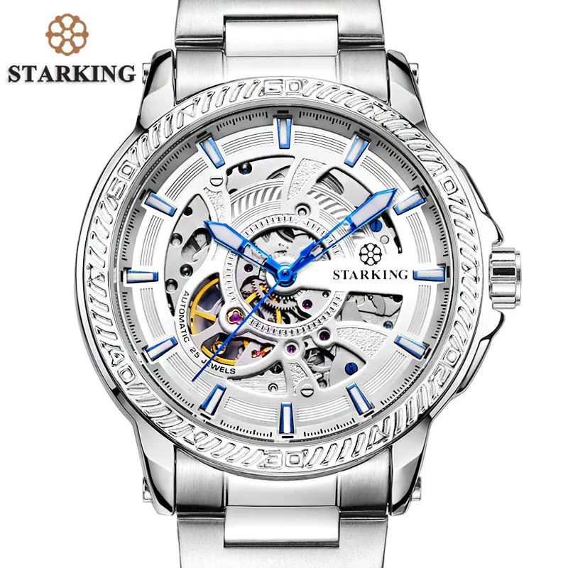 STARKING Relogio Masculino Men's Luxury Brand Business Watches Skeleton Mechanical Men Wristwatch Watch Laikrodis TM0901 | Наручные
