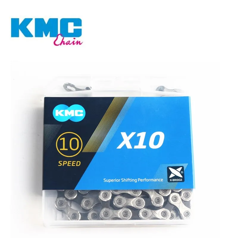 KMC X10 X10.93 MTB цепь для дорожного велосипеда 116L 10 скоростного Magic Button Mountain с