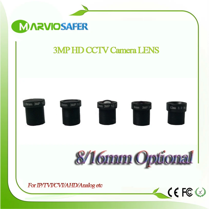 3mp Full HD 8 / 16mm CCTV плата объектива камеры IR M12 mount F2.0 для безопасности IP/AHD/CVI/TVI и т. д.