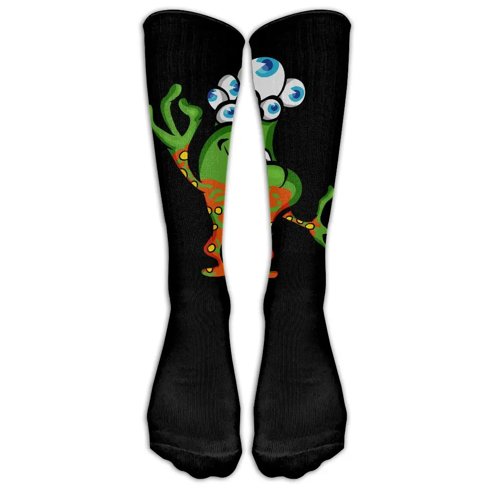 SAMCUSTOM, гольфы, женские, хлопковые, высокие, выше колена, чулки для женщин, инопланетянин, НЛО, 3D принт, Длинные чулки - Цвет: Темно-серый