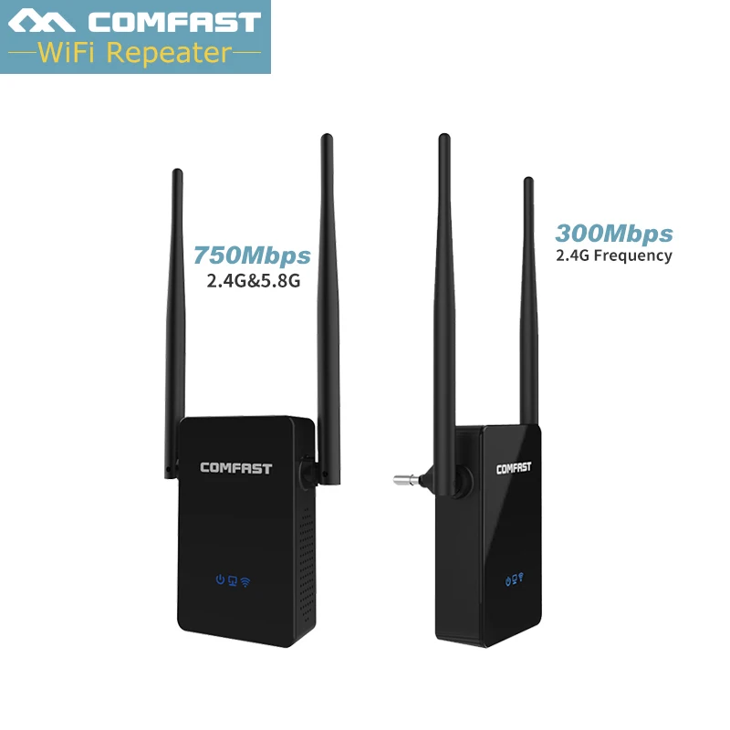Comfast 300-750 Мбит/с беспроводной Wi-Fi ретранслятор усилитель сигнала 2* 5dbi антенна беспроводная точка доступа AP Wi Fi диапазон расширения маршрутизатора