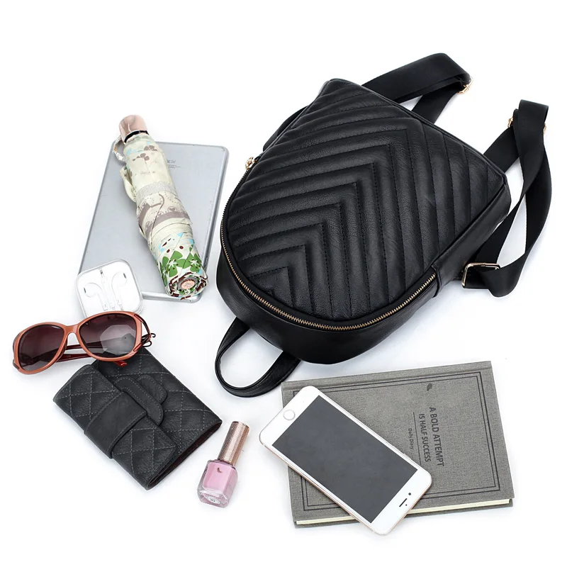 2016 Дизайн Одежды Кожа PU Женщин Рюкзак Случайные Школьные Сумки Для Подростков