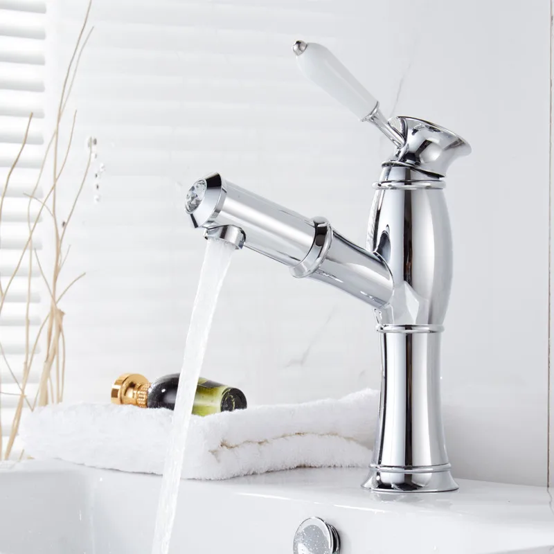 Новое поступление выдвижной смеситель для ванной комнаты раковины Выдвижной