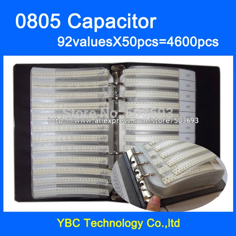 Бесплатная доставка 0805 SMD образец конденсатора 92valuesx50 шт. = 4600 пФ ~ 10 мкФ