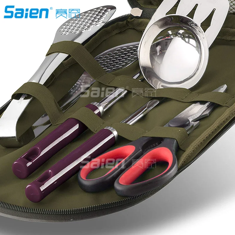Походный Набор для кухни Организатор утвари портативная посуда барбекю кемпинга