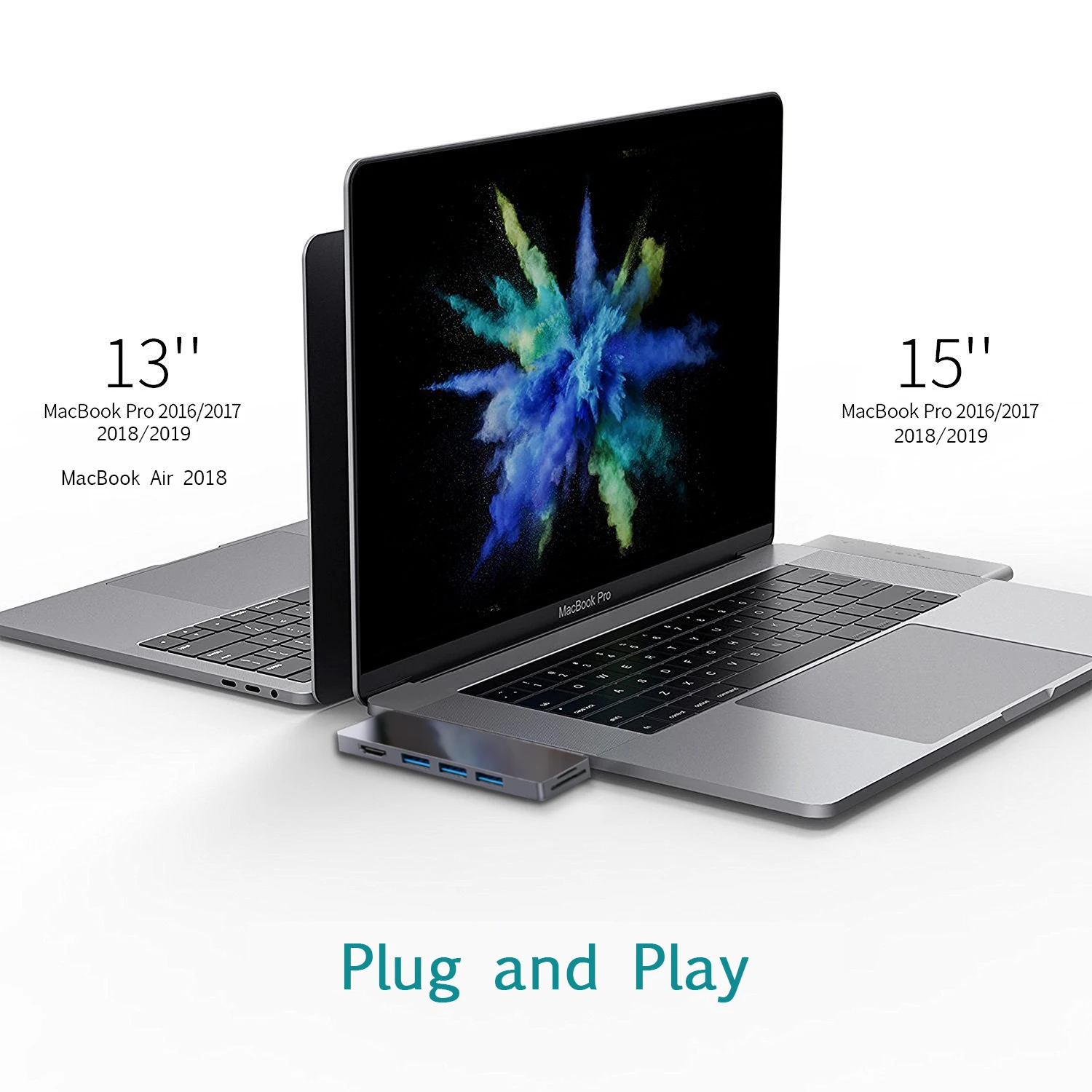 USB C концентратор многопортовый док-адаптер для Apple MacBook Pro 1" и 15",, MacBook Air, HDMI 4 K, 100 Вт питания, 40Gbp