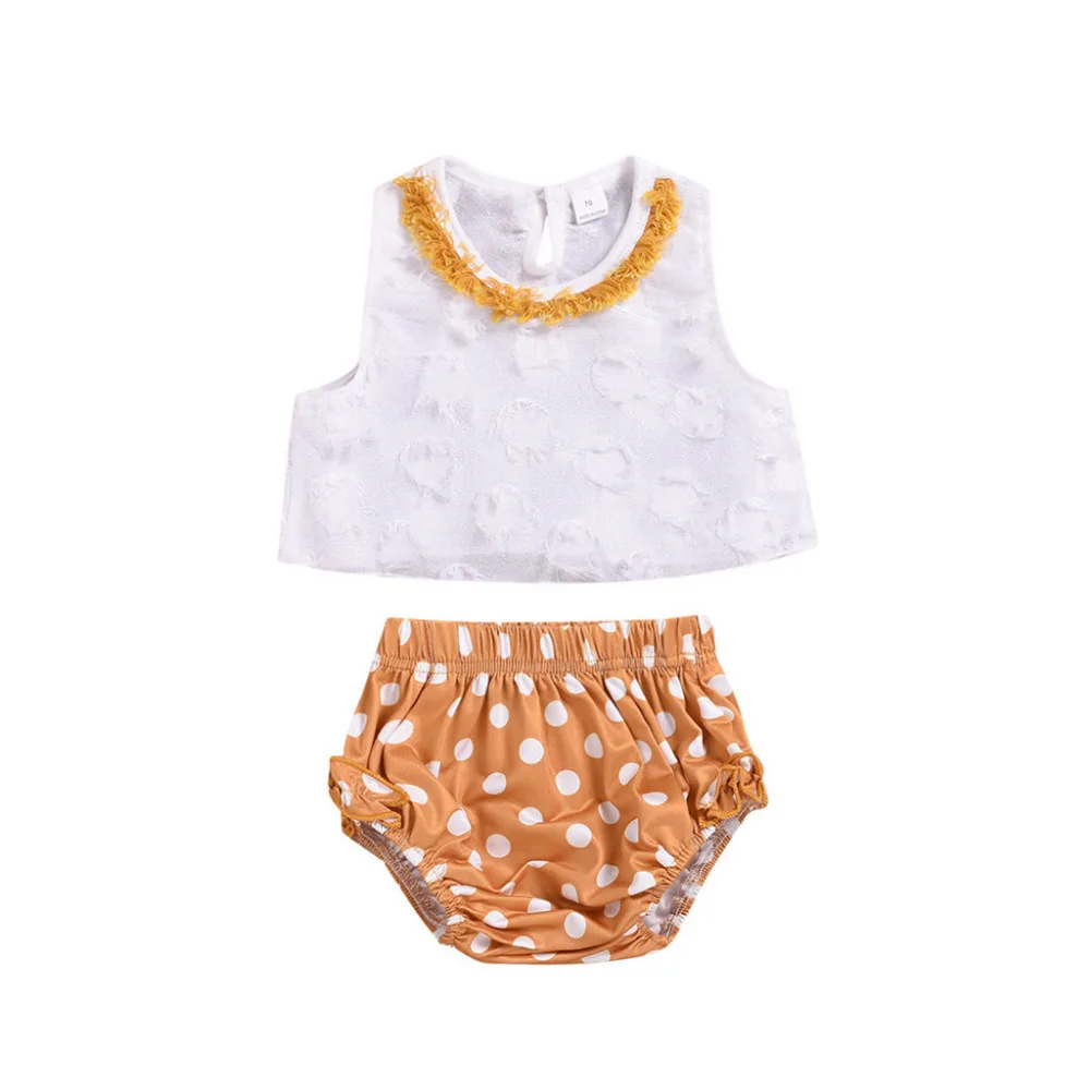 SAGACE/летние костюмы для новорожденных девочек Шорты в горошек Милая повседневная