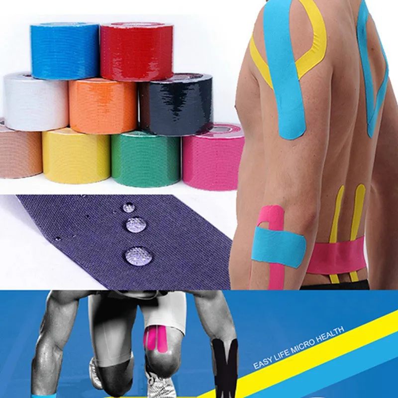 

5cm*5m Cotton waterproof Elastic Bandage Fitness Sport Cotton Adhesive Tape Gym Injury Muscle Strain Kinesiology