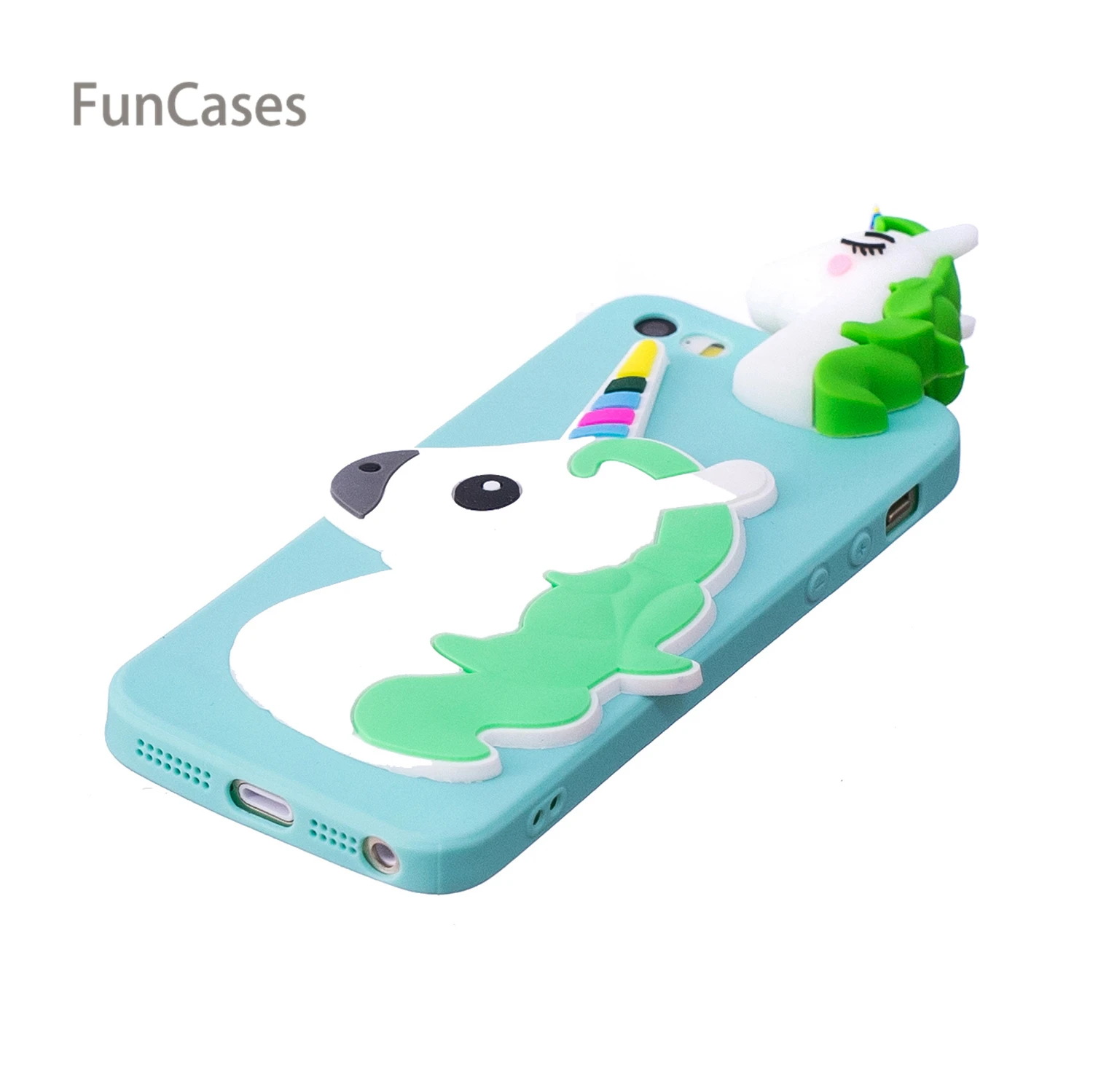 3D Единорог чехол для телефона СПС Coque iPhone 5 Мягкая силиконовая задняя крышка