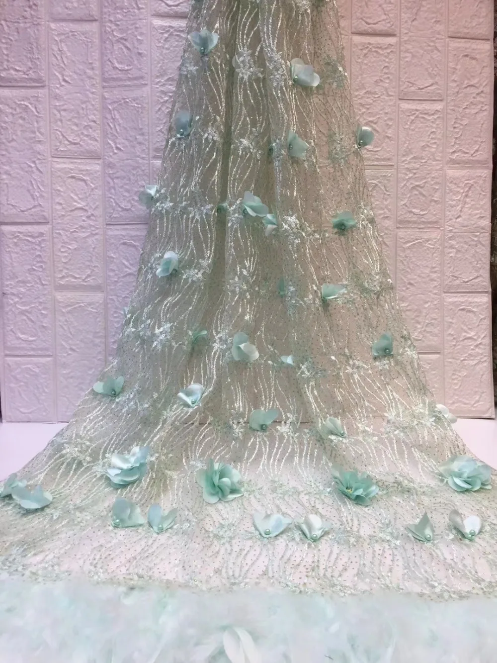 Высококачественная Красивая Тюлевая кружевная ткань 2019 вышитая африканская 3D