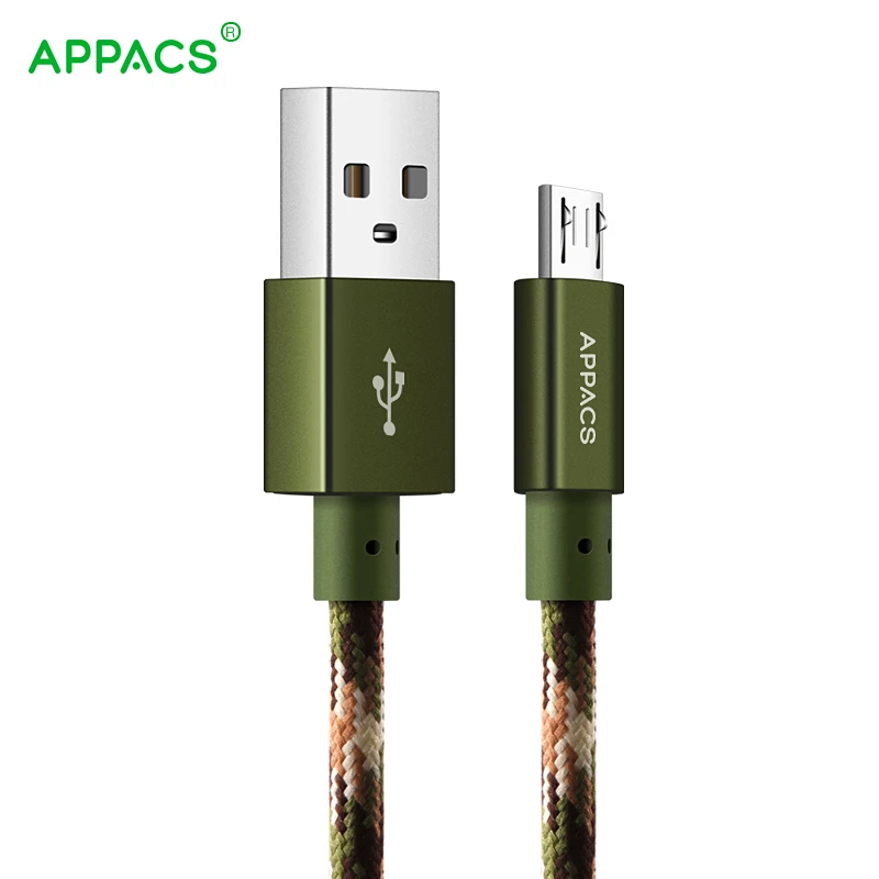 Micro USB Android зарядный кабель APPACS6.6Ft нейлоновый Плетеный высокоскоростной 2 0 к шнур
