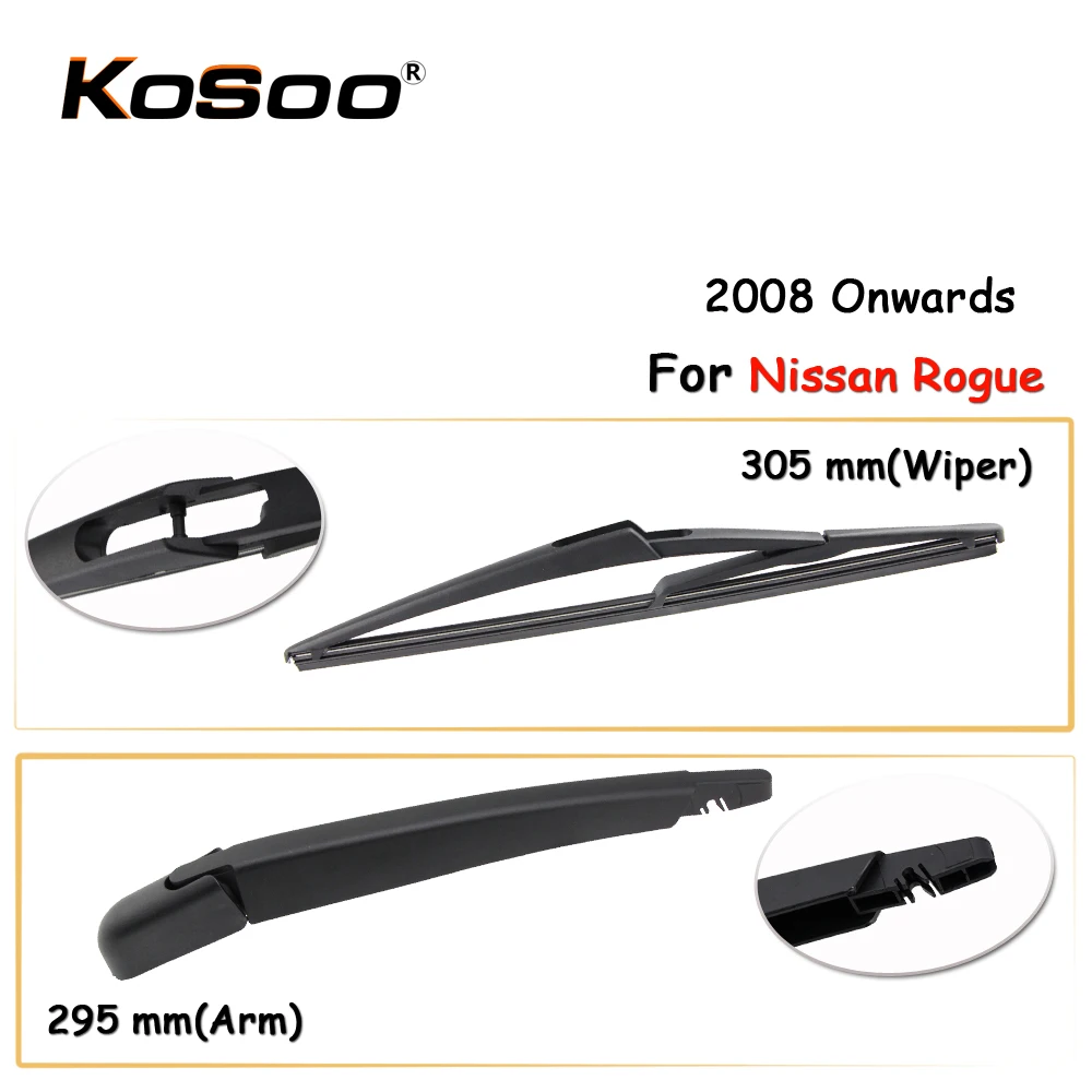 

KOSOO Авто Задняя щетка автомобильного стеклоочистителя для Nissan Rogue, 305 мм 2008 года задние оконные стеклоочиститель лезвия рычаг, автомобильные...