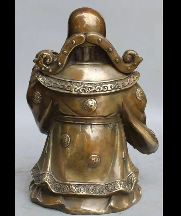 6711045+++14&quotChinese Bronze Brass Wealth Mammon Money God Yuanbao Statue sculpture |