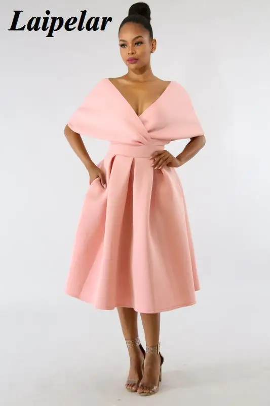 2021 summer dress robe sexy fashion v-neck short-sleeved party Laipelar | Женская одежда