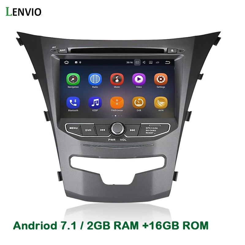 Автомобильный DVD плеер Lenvio 2 Гб ОЗУ Din Android 7 1 GPS навигация для Ssangyong Actyon Korando 2014 2015