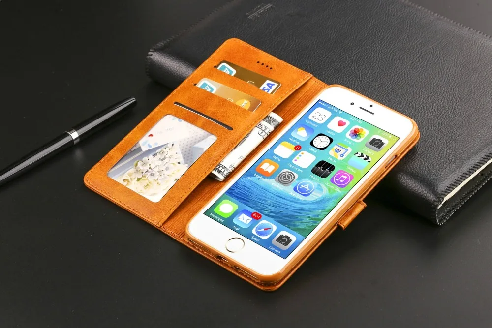 Роскошный кожаный чехол для телефона iPhone 6 6S 7 8 Plus X XS Xr Max с магнитной застежкой