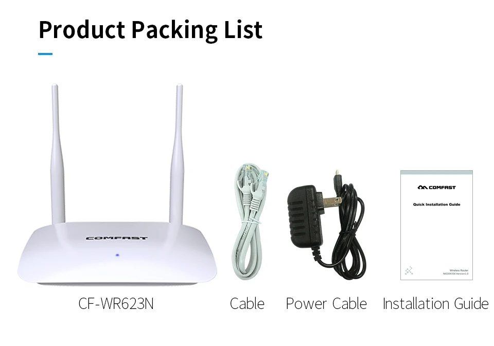 Comfast Home Use Wireless Router High Speed 2*5dbi Antenna wi-fi Repeater 300Mbps 2.4GHz Access Point Smart CF-WR623N  Компьютеры