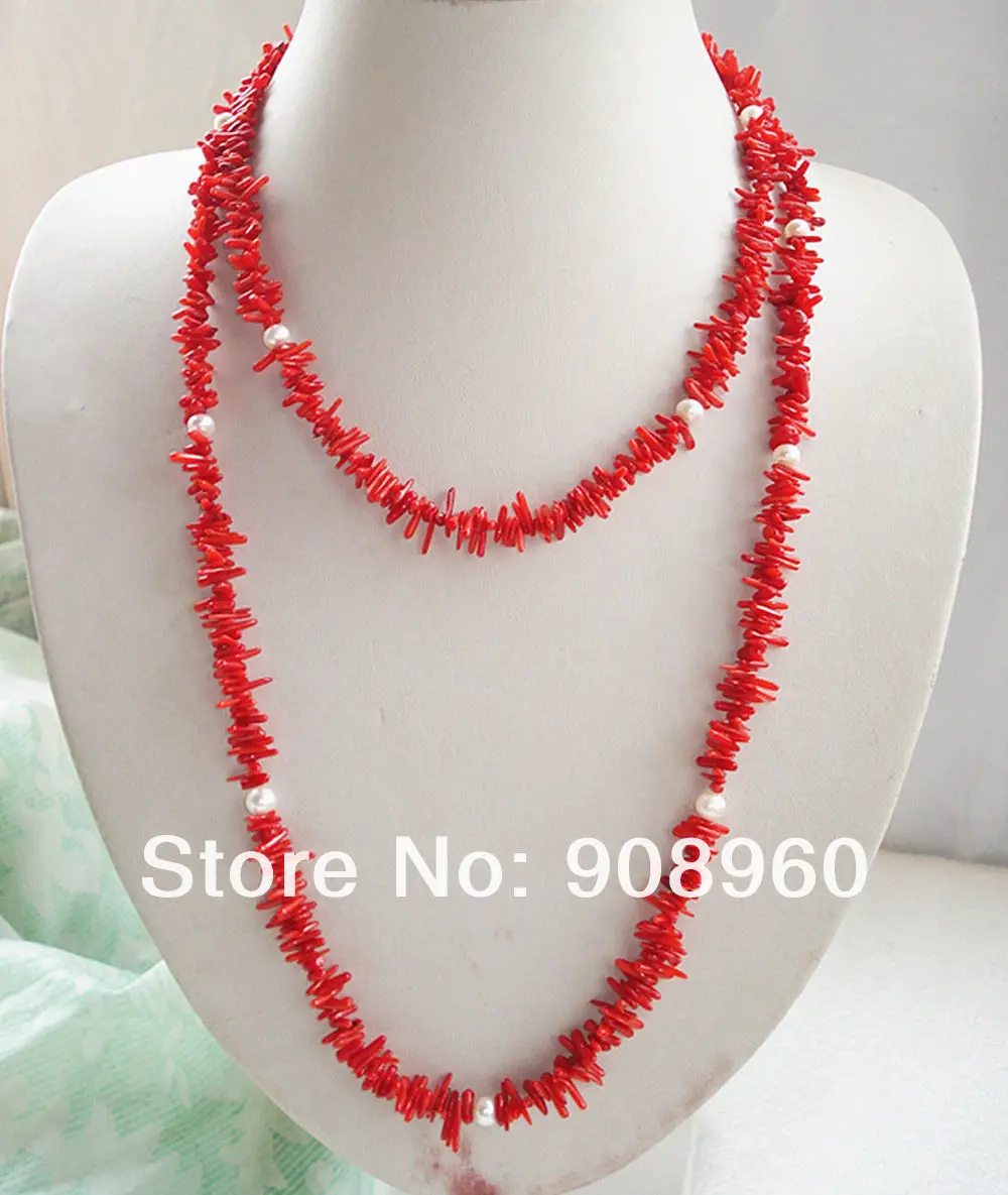 Колье ручной работы с пресноводным жемчугом 120 см | Украшения и аксессуары