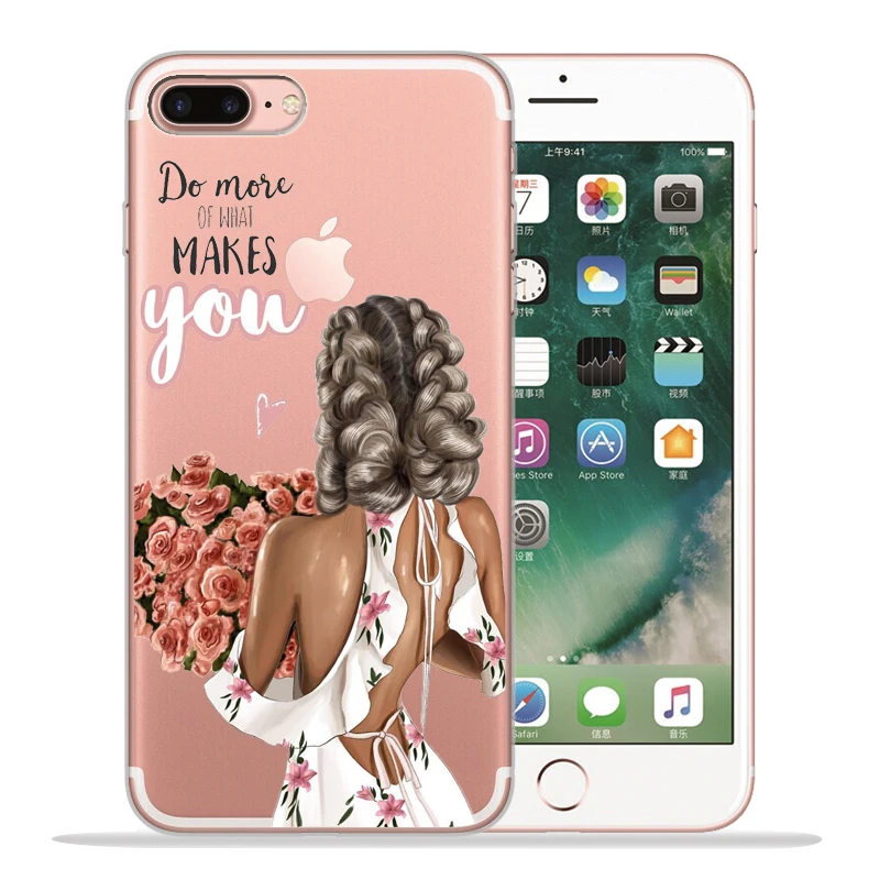 Новое поступление Модный чехол для телефона для девочек для Funda iPhone 8 7 6 6S Plus X XS MAX XR 10 мягкий силиконовый чехол Etui