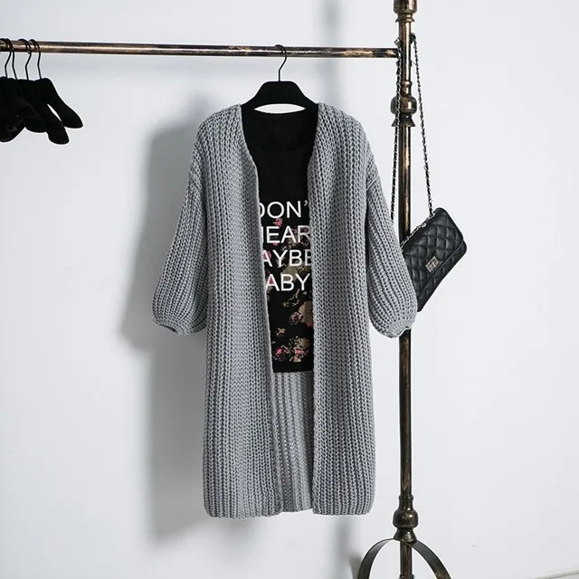 2019 Women Winter Cardigans Knitting Patterns Sweater Long Sleeve Loose Wool Warm Tops |
