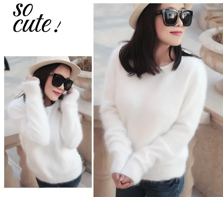 100% mink cashmere sweater women knitted and pullover pure free transport S205 | Женская одежда
