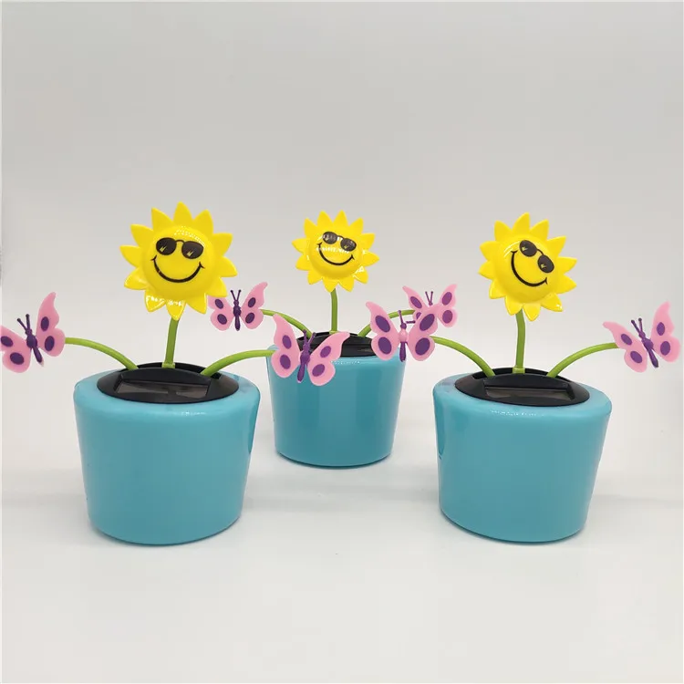 Butterfly sunflower Украшение дома солнечные танцы игрушечный автомобиль орнамент детские игрушки цветок бабочка пчела творческий подарки для автомобилей 1 шт - Цвет: Butterfly sunflower