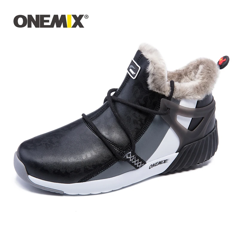 Onemix Outdoor Waterproof Hiking Boots Men Winter Shoes Walking Jogging Hiking Shoes Mountain Sport Boots Climbing Mens Sneakers
