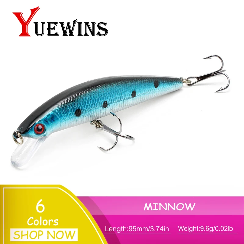 YUEWINS Minnow рыболовная приманка 9 5 см 6 г воблер Crankbait 3D глаза искусственная