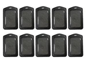 10 шт. вертикальный стильный черный кожаный бейдж для визиток с карманами и