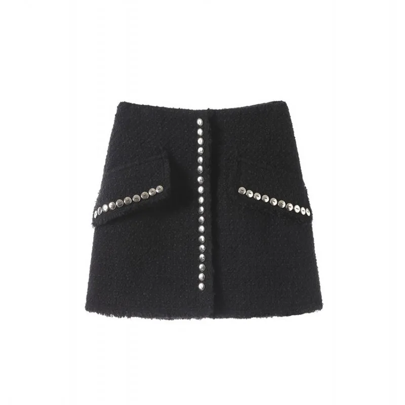 

New Women Twill Jacket Two Piece Set Designer Buttons Slim Fit Mini Skirt Office Ladies Outfits Elegant Party Suit Sets