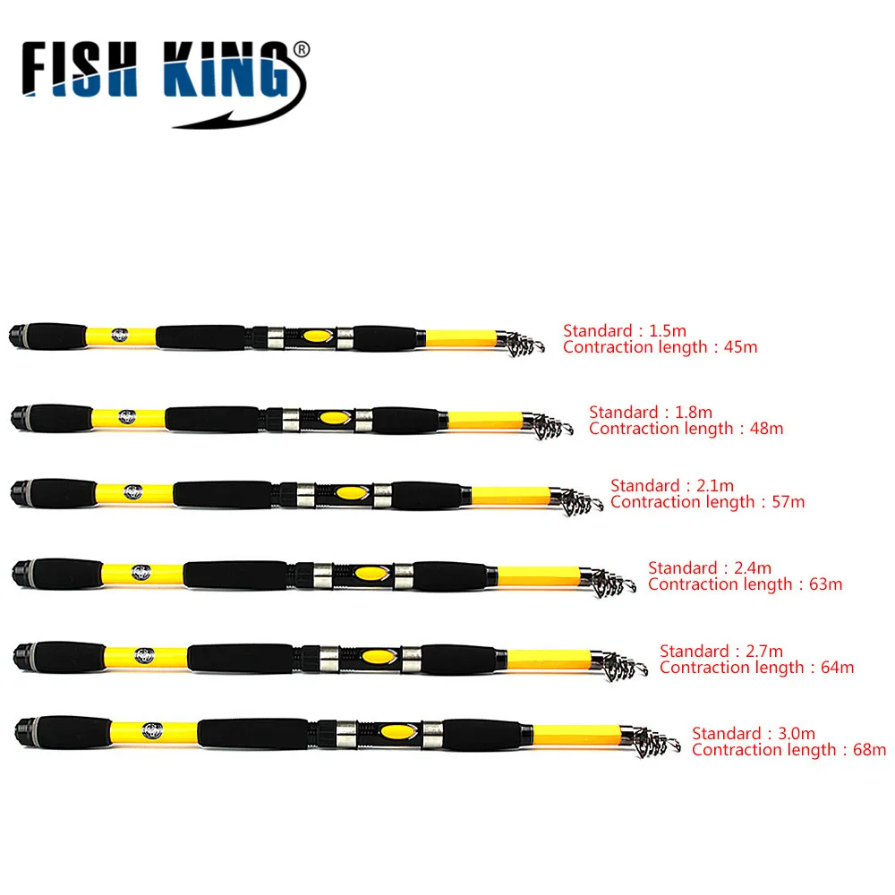 Удилище для карпа FISH KING Cast Tele стандартный вес 1 5 3 м C.W 15 150 г длина 45 68 см секов 130 240