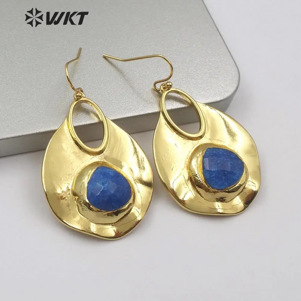 Серьги BOHO женские натуральные нефриты в форме слезы с драгоценными камнями