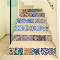 creative self adhesive staircase stickers diy tiles pattern stickers waterproof staircase stickers stair decoration 6pcs per set