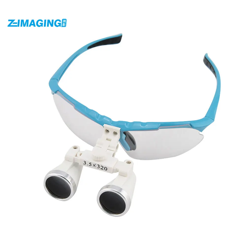 

Dental equipment Surgical Medical dental Loupes dental glasses 3.5X 420mm +LED Head Light Lamp Silver dental lab Loupes