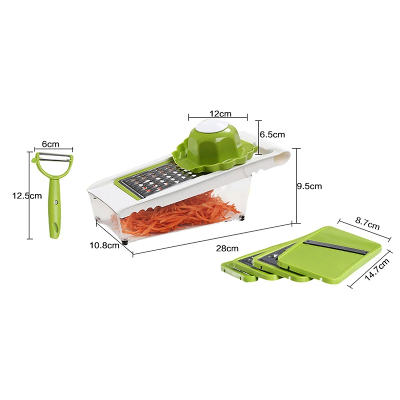 QuickDone многофункциональная мандолина Slicer овощи резак с 5 лезвиями для овощей