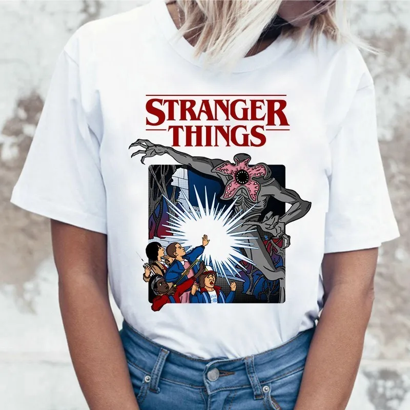 Женская футболка в стиле Харадзюку Винтажная с рисунком stranger things 3 mujer летний топ