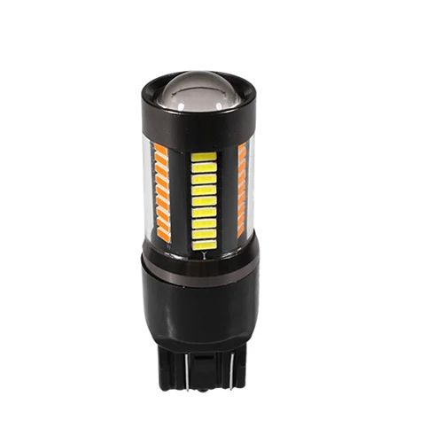 T20 7443 Hyzhauto 1 шт. 1157 P21/5 Вт BAY15D светодиодный Dual-Цвет лампы 4014 66smd T25 3157 T20 7443 светодиодный автомобильный светильник s Белый Янтарный сигнальный светильник дневные ходовые огни - Испускаемый цвет: T20 7443