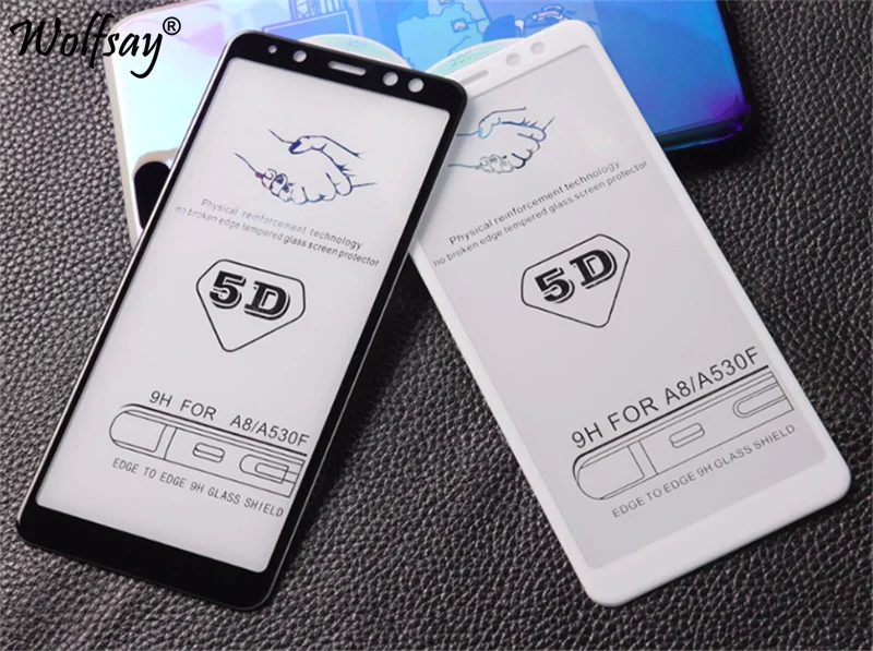 Закаленное стекло 5D с полным покрытием для Samsung Galaxy A8 Plus 2018 защита экрана 9H |