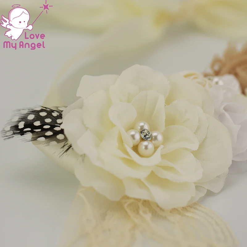 1 шт. пояс для беременных цвета слоновой кости бежевый с цветами девушки