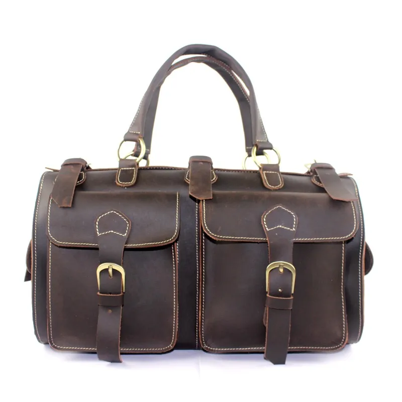 Men Bag Multifunction Genuine Leather Travel Bags Tote For Business Crazy Horse Man Handbag Messenger | Багаж и сумки