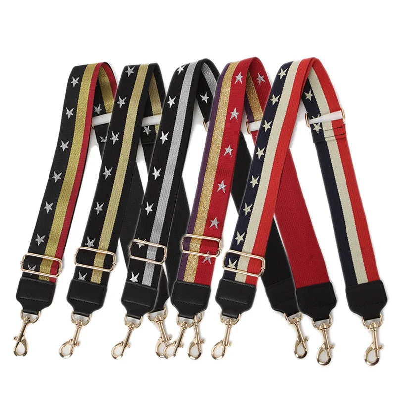 New Women Cross Body Bag Strap Stitching Color Stripes Star Pattern Ladies Handbag Shoulder Accessories Belt Parts | Багаж и сумки