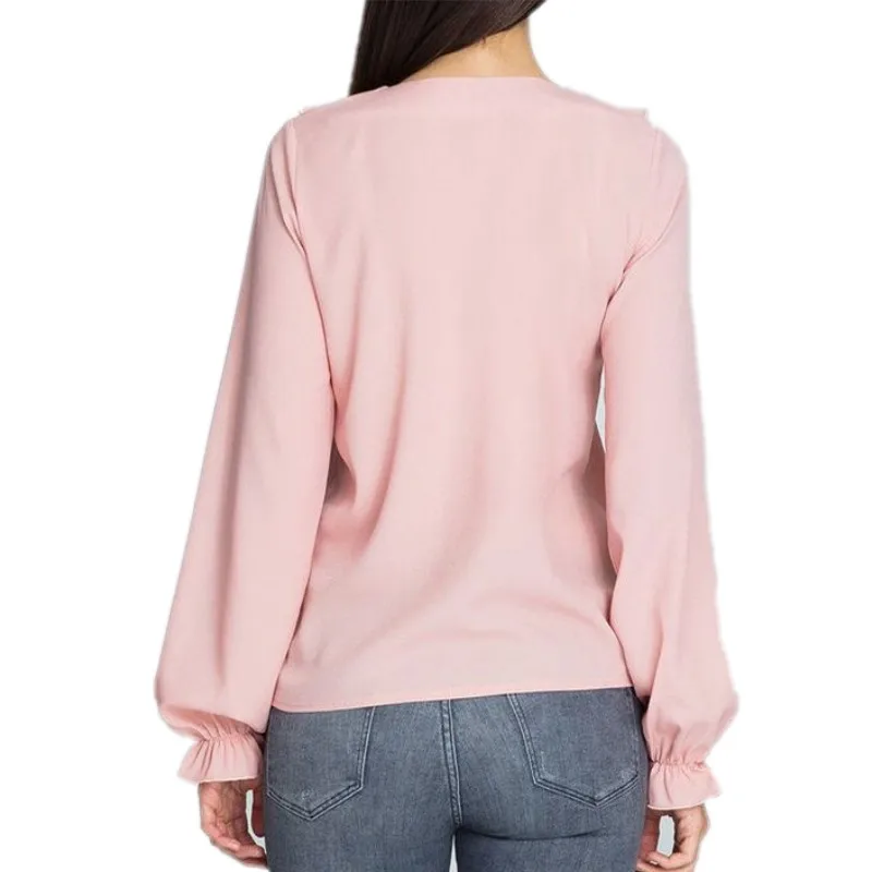 Zmvkgsoa chiffon 6 цветов шифоновая блузка с длинными рукавами хит продаж милые